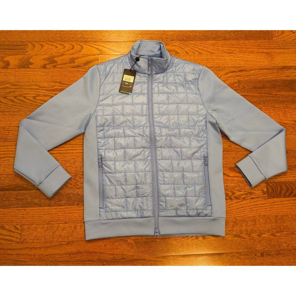New IBKUL Peri Hybrid Jacket Mens Small Performance Blue MegaHeat RX Sorona Aura